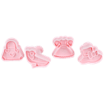 Fackelmann 4 Cookie Presser Set - For Girls, High Quality, Durable 4 pcs