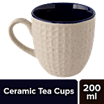 bb home Earth Tea/ Coffee Mug Set, Hand Crafted Ceramic - Gazed Royal Blue 200 ml (Set of 6)