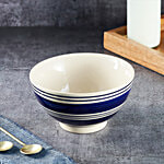 bb home Earth Serving/Mixing Bowl, Hand Painted Ceramic - Spiral Blue White 500 ml 