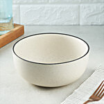 bb home Earth Serving/Mixing Bowl - Handcrafted Ceramic, Elegant White Glazed 1.3 L