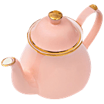Clay Craft Ceramic Tea Kettle Pot - With Goldline, Basics Apricot Pink, Serving For 4 Persons 900 ml 