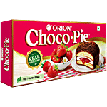 Orion Choco Pie - Centre Filled Biscuit, Soft, Real Strawberry Flavour 168 g Box