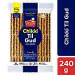 JABSONS Chikki Til Gud - Jaggery & Sesame Seeds Based Snack Bar 240 g Vacuum Packed