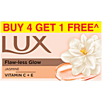 Lux Flaw-less Glow Jasmine Bathing Soap 150 g (Buy 4 Get 1 Free)