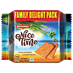 Britannia Nice Time Coconut Biscuits - Sprinkled With Sugar Crystals, Crispy 300 g Pouch