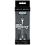 Gillette Mach 3 Bold With Magnetic Razor Dock - Stylish Shaver For Men, Steel Blades For A Close Shave 1 pc 