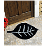 JBG Home Store Door Mat - Black, Leaf Shaped, For Home Entrance, Living & Kids Room, 60 x 40 cm 1 pc 