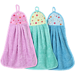 JBG Home Store Wash Basin Ring Towel/Kitchen Napkin - Assorted Colours, Soft, Water Absorbent 3 pcs