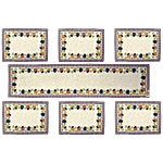 JBG Home Store Dinning Combo - Stylish Designer Jacquard Table Mats, 33 x46 cm, & Table Runner, 33 x 137 cm,, Multicolour, Hut Design 7 pcs 