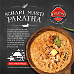 INDIAN PARATHA COMPANY Achart Masti Paratha - Whole Wheat, Heat To Serve, No Preservatives 400 g