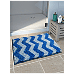 Athom Living Anti Slip Bath/Door/Floor Mat - Micro Designer Blue, Soft, Strong & Durable 1 pc