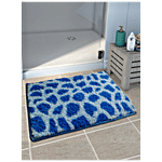 Athom Living Anti Slip Bath/Door/Floor Mat - Micro Designer Blue Patches, Soft, Strong & Durable 1 pc