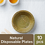 bb home Earth Natural Disposable Bowls - 15.2 cms, Siali Leaf, Round 10 pcs