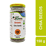 Just Organik Chia Seeds - Rich In Antioxidants, Superfood, Low Calories 150 g Glass bottle
