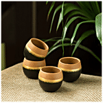 ExclusiveLane Kullads - In Earthen Terracotta, Terra-Sips, Hand-Painted 165 ml (Set of 4)