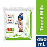 Amul Moti Toned Milk - Homogenised, Fresh, No Preservatives, Chemical Free 450 ml Pouch