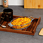 Femora Borosilicate Glass Dish - Clear, Oven Safe, For Baking, Storing, Serving Use 300 ml ( 1 pc)