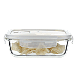 Femora Borosilicate Glass Food Storage Container - Rectangle,  Microwave Safe, For Kitchen & Office Use 2.2 L (1 pc)