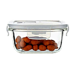 Femora Borosilicate Glass Food Storage Container - Square, Microwave Safe With Air Vent Lid, For Kitchen, Office Use 1.2 L (1 pc)