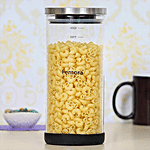 Femora Borosilicate Glass Air-Tight Jar With Silicon Base - Leak Proof, Scratch Resistant 1.3 L (1 pc)