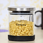 Femora Borosilicate Glass Air-Tight Jar With Silicon Base - Leak Proof, Scratch Resistant Storage 500 ml (1 pc)