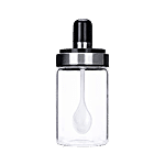 Femora Borosilicate Glass Spoon Jar - Transparent , Multipurpose, For Chutney, Pickles 250 ml ( 1 pc)