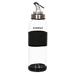Femora Borosilicate Glass Oil Dispenser With Lid - Clear, Drip Free Spout, Controlled Use 1 L (1 pc)