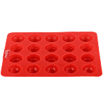 Hazel Silicone DIY 3D Moulds Set - Heart, Round & Flower, For Chocolate, Jelly Making, Reusable Oven-Safe, Red 3 pcs 