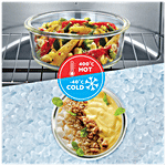 Borosil Klip N Store Glass Storage Container - With Airtight Lid, Microwave Safe, Square, Clear 320 ml (1 pc)
