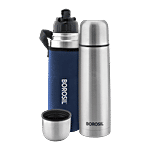 Borosil Hot & Cold Thermosteel Flask - With Thermal Cover, Blue 1 L (1 pc)