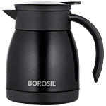 Borosil Tea Pot - Stainless Steel, Vacuum Insulated, Black 500 ml (1 pc)