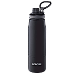 Borosil Gosports Hot & Cold Stainless Steel Flask/Bottle - Rustproof, Black 600 ml (1 pc)
