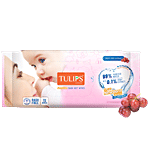 Tulips Baby Wet Wipes - Grape Fruit Extract, For Newborn Babies, pH Balanced, Rash Free Finish 72 pcs