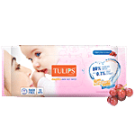 Tulips Baby Wet Wipes With Resealable Lid - Grape Fruit Extract, For Newborn Babies, pH Balanced, Rash Free Finish 72 pcs