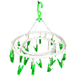 Swastik Plastic Round Hangers With Clips - Assorted Colours, Sturdy & Durable 24 pcs