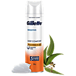 Gillette Sensitive Shave Gel - Deep Comfort, With Eucalyptus Oil, 0% Parabene 195 g