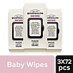 Goodnessme Organic Pure Water Baby Wet Wipes - Super Soft, Pediatrician Certified, Hypoallergenic, Derma Tested, Vegan 72 pcs (Pack of 3)