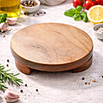 Petals Wooden Chakla/Chapati Maker/Polpat/Cutting Board - 26 Cm Diameter, Multipurpose Kitchen Essential 1 pc