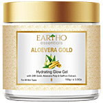 Eartho Essentials Aloe Vera Gold Gel - Hydrating, With 24K Gold & Saffron, For Natural Glow 100 g 