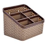 Kuber Industries Plastic Storage Organiser - Stationery Box, KUBMART3241, Pen/Pencil Holder, Brown, Large 1 pc