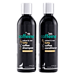 mCaffeine Damage Repair Shampoo & Conditioner - Latte Coffee Routine, Reduces Frizz 250 ml (Pack of 2)