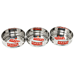 Hazel Stainless Steel Cooker Dabba Set - Flat, Perfect For Steaming, Reheating, Silver 500 ml (Set of 3)