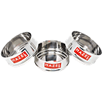 Hazel Stainless Steel Cooker Dabba Set - Flat, Perfect For 8 L Cookers, Steaming, Reheating, Silver 1 L (Set of 3)