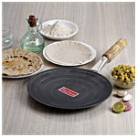 Hazel Pure Iron Concave Chapati/Parantha Tawa - With Wooden Handle, 29 cm 1 pc