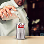Hazel Stainless Steel Jumbo Water/Lassi Glass -  Damru Shaped, Durable, For Everyday Use 650 ml (Set of 2)
