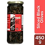 Neo Sliced Black Olives - Ready To Eat, Versatile, Multipurpose Condiment, Fibre Rich 450 g