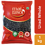 Mai Rasoi Black Kali Urad - Whole Sabut, Unpolished, Protein & Fibre Rich, For Making Soups, Porridge 1 kg Pouch