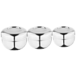 Omega Stainless Steel Dabba Set With Lid -  Apple, Durable, High Quality, For Storage Use 3 pcs