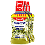 Colgate Maxfresh Mouthwash - 10X Longer Cooling, Removes Germs, Controls Bad Breath, Saunf Mint 250 ml (Buy 2 Get 1 Free)