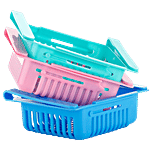 Floraware Adjustable Fridge Storage Rack - Expandable, Durable, Multicoloured 3 pcs